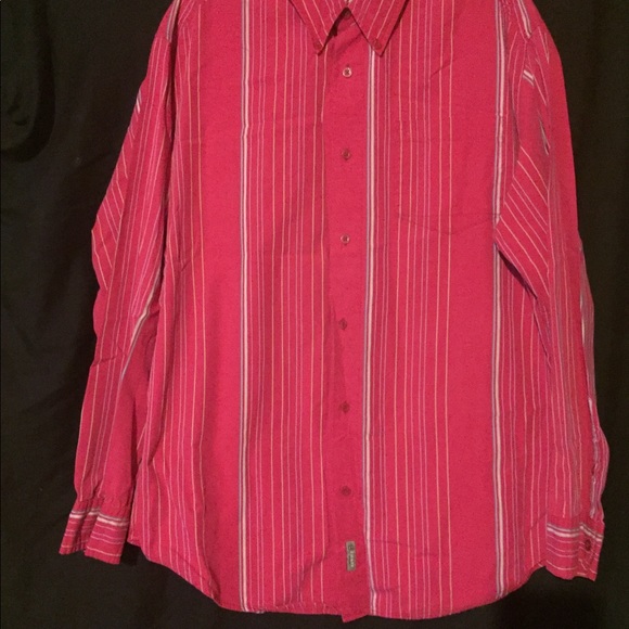 Chaps Denim Mens Button Up Light Striped Shirt XL - Picture 5 of 7